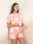 SoftCloud™ Petal Bloom Shorts Set - Peach