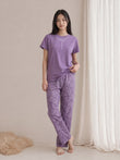 TruCotton™ Botanical Scribble Pyjama Set - Plum