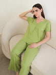 UltraLuxe™ Wide Leg Pyjama Set - Apple Green