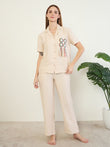 Macram Pocket Button Down Coord Set - Beach Sand