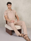 UltraLuxe™ Linear Plaid Pyjama Set - Beige