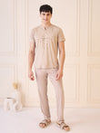 UltraLuxe™ Inspire Everyday V Neck Pyjama Set - Beige