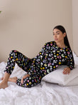 Colorful Leopard Pyjama Set - Black