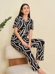 Fluid Wave Pyjama Set - Black