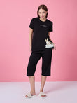 UltraLuxe™ Napping Bunny Tee Capri Set - Black