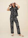 Blossom Bloom Pyjama Set - Black