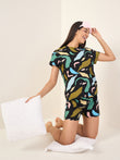 Fluid Shapes Shorts Set - Black