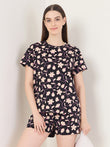 TruCotton™ Dainty Floral Shorts Set - Black