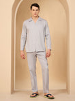 Subtle Diamond Button Down Pyjama Set - Blue