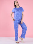 Glow Star Round Neck Pyjama Set - Blue