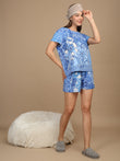SoftCloud™ Ornate Patchwork Shorts Set - Blue