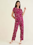 Flowing Leaf Pyjama Set - Brown