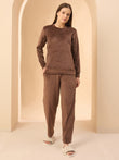 Lace Insert Tracksuit - Choco Fudge