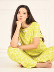 CottonEase™ Daisy Bliss Pyjama Set - Citrus Green