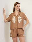 Petal Pop Button Down Coord Set - Coconut Shell