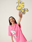 TerryFlex™ Snoopy Playful Oversized Nightdress - Crazy Pink