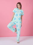 CottonEase™ Dreamy Floral Pyjama Set - Crystal Green