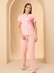 UltraLuxe™ Graceful Peony Pyjama Set - English Rose