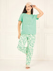 CottonEase™ Abstract Art Pyjama Set - Florida Green