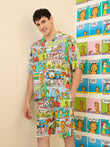 Garfield Comic Strip Button Down Shorts Set - Garfield Comics