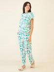 Daisy Bloom Pyjama Set - Green
