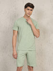 Abstract Wave Shorts Set - Green