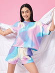 SoftCloud™ Cropped Bliss Swirl Shorts Set - Lavender