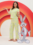 SoftCloud™ Looney Tunes Bugs Bunny Wide Leg Pyjama Set - Lime