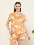 Floral Bloom Shorts Set - Mustard