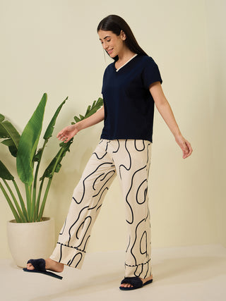 Abstract Wave Wide Pyjama Set