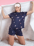 Festive Pups Shorts Set - Navy