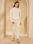 Mottled Rib Coord Set - Off White
