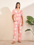 SoftCloud™ Daisy Bloom Button Down Pyjama Set - Peach