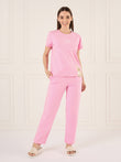 CottonEase™ Sleepy Bunny Pyjama Set - Pink Cosmos