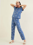 Doodle Bloom Pyjama Set - Sailor Navy