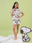 SoftCloud™ Snoopy Playful Pals Shorts Set - Swan White Aop