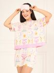 CottonEase™ Sleep In My Cards Shorts Set - Swan White