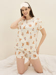 TruCotton™ Dreamy Bear Shorts Set - Swan White