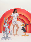 SoftCloud™ Looney Tunes Playful Characters Shorts Set - Swan White