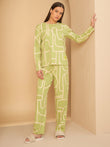 Fluid Lines Pyjama Set - Turtle Green