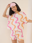 SIMPLY LAZY Wavy Swirl Shorts Set - Vanila Ice