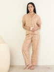 CottonEase™ Desert Diamond Piping Pyjama Set - Warm Taupe