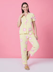 CottonEase™ Daisy Delight Button Down Pyjama Set - Crystal Yellow