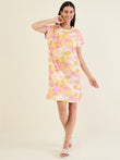 Cheerful Floral Nightdress - Yellow