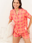 Snoopy Playful Dots Piping Short Set - Magenta