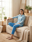 Fluid Wave Kurti Pyjama Set - Summer Sand