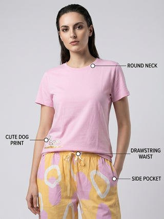 Cheetah Cub Round Neck Capri Set