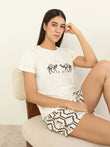 CottonEase™ Desert Caravan Shorts Set - Swan White