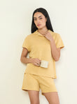Honey Dobby Structured Shorts Set - Sun Cream