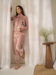 Bow Embroidered Track Suit - Wisteria
